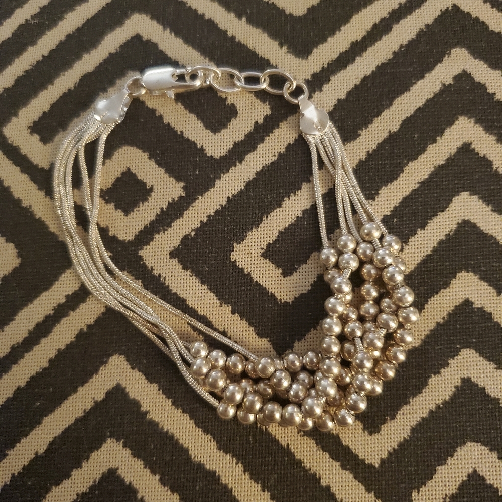 Abacus Style Silver Bracelet